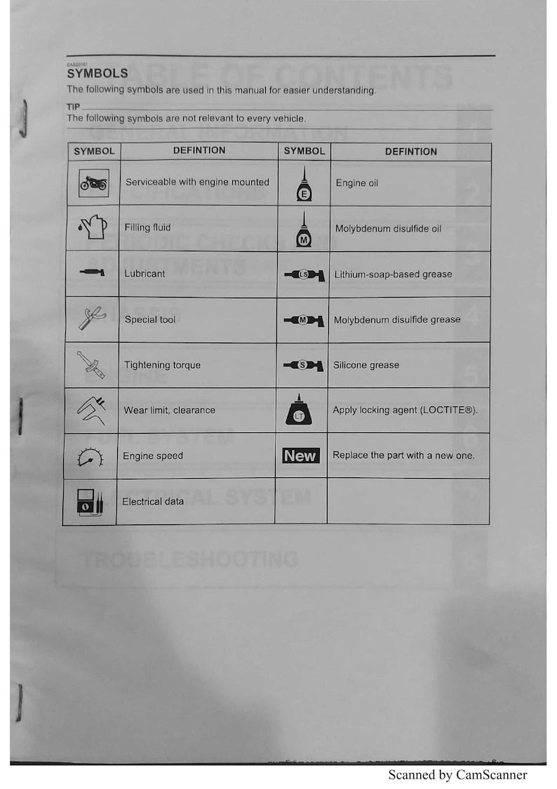 Yamaha FZ25 FZN250 Service Manual service manual preview page 4