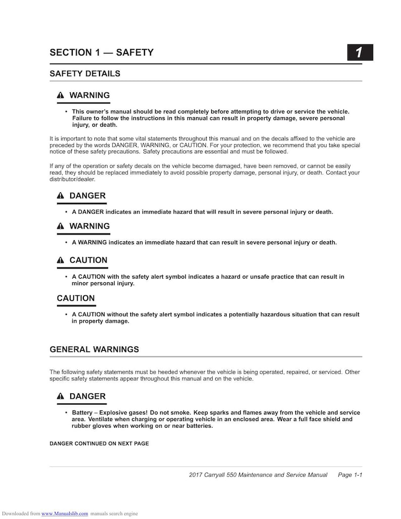 Club Car Carryall 550 Service Manual service manual preview page 9