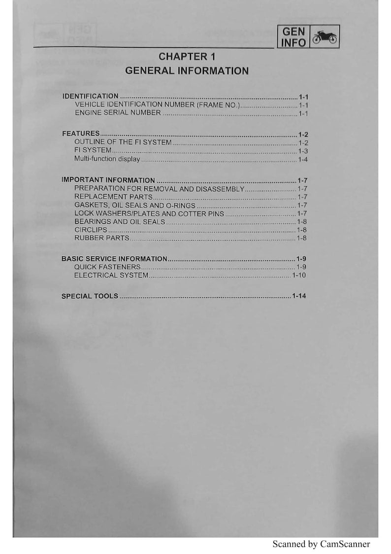 Yamaha FZ25 FZN250 Service Manual service manual preview page 6