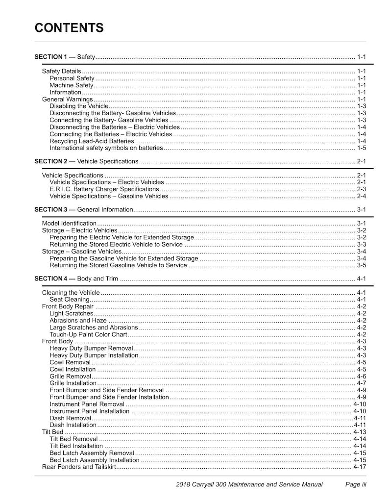 Club Car Carryall 300 Service Manual service manual preview page 7