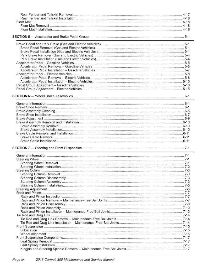 Club Car Carryall 300 Service Manual service manual preview page 8