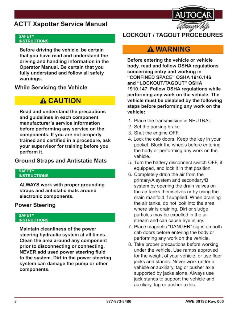 Autocar ACTT Xspotter Service Manual service manual preview page 9