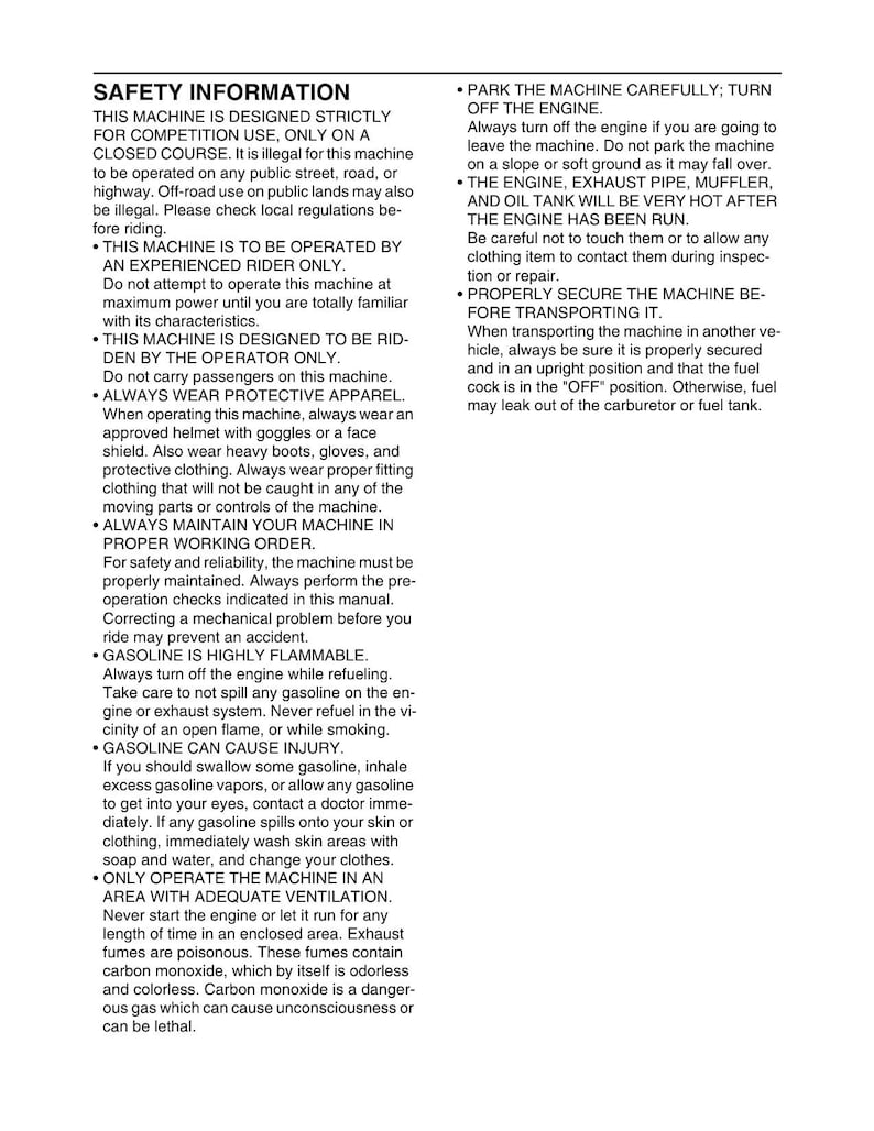 Yamaha YZ250 YZ250X Service Manual 2018-2022 Motorcycle service manual preview page 8