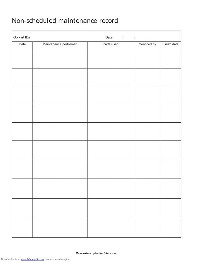 J&J Amusements Falcon Go-kart Service Manual service manual preview page 9