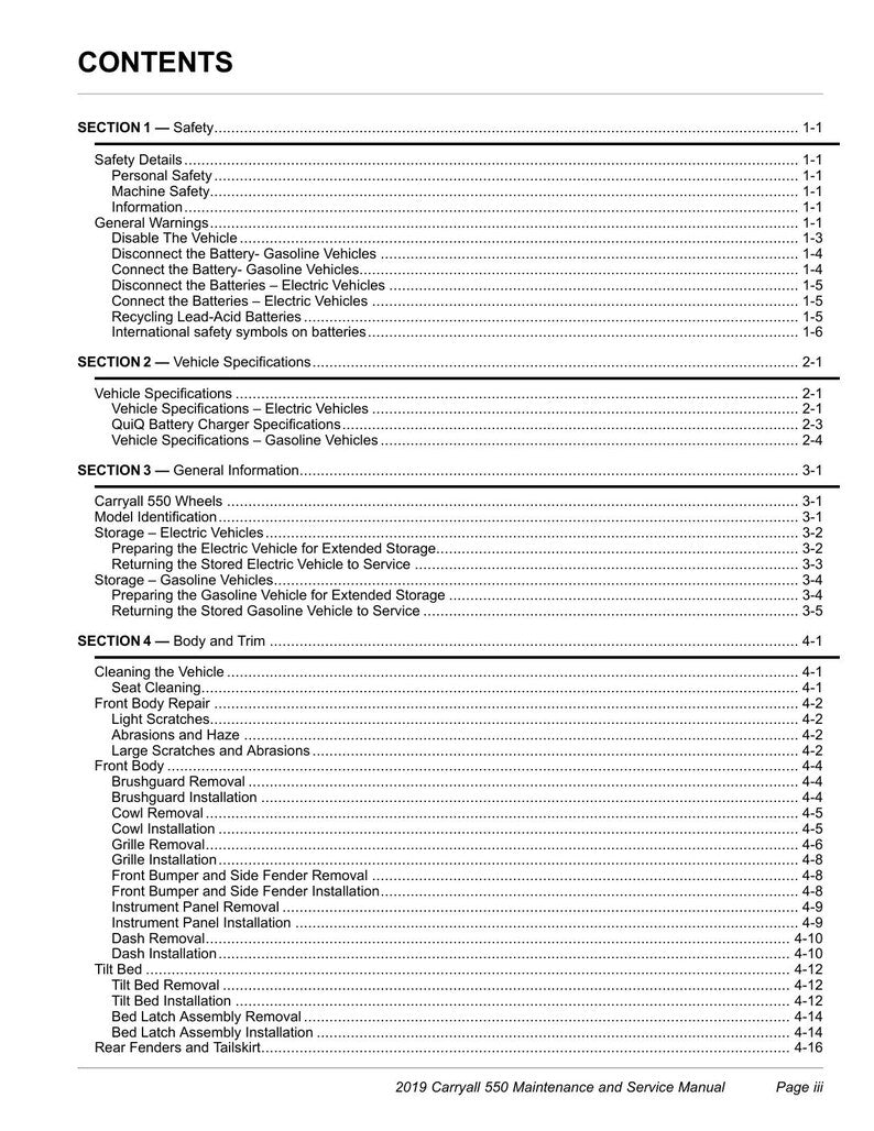 Club Car Carryall 550 Service Manual service manual preview page 8