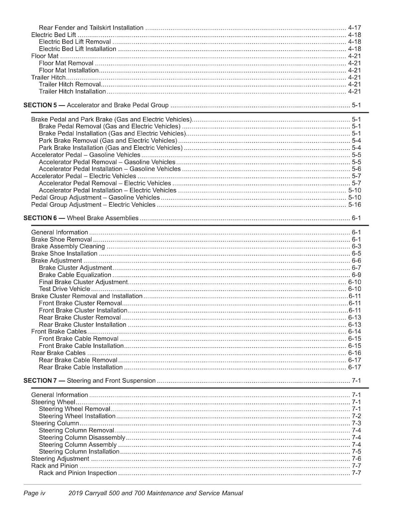 Club Car Carryall 500 700 Service Manual service manual preview page 8
