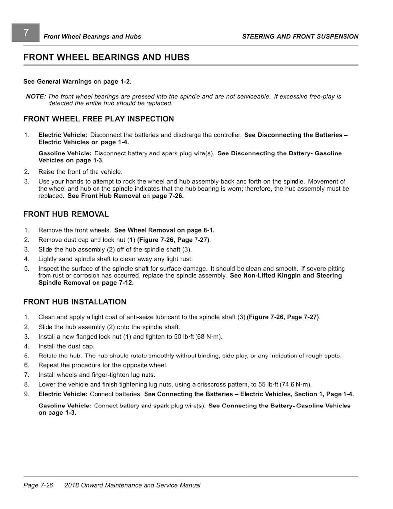 Club Car Onward Service Manual service manual preview page 6