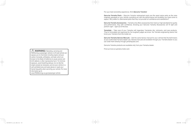 Yamaha YZ450FX Service Manual service manual preview page 10