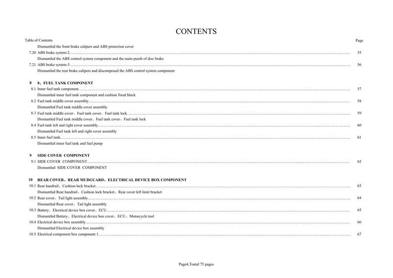 Zontes ZT250-R Service Manual service manual preview page 10