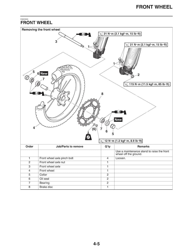 Yamaha YZ450FX Service Manual service manual preview page 3