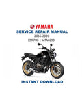 Yamaha XSR700 MTM690 Service Manual 2016-2020 Motorcycle PDF service repair manual cover